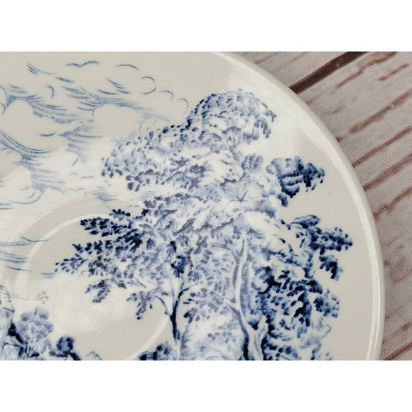 Lot Of 2 Countryside Wedgwood And Co. Made In England Teacup Blue White Saucers - Picture 10 of 11